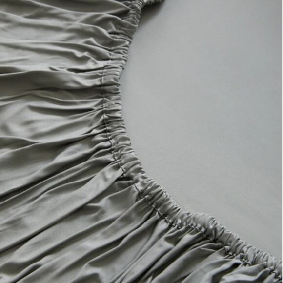 Quince Bamboo Fitted Sheet Set - King Size Eucalyptus Gray NWOT - Picture 5 of 6